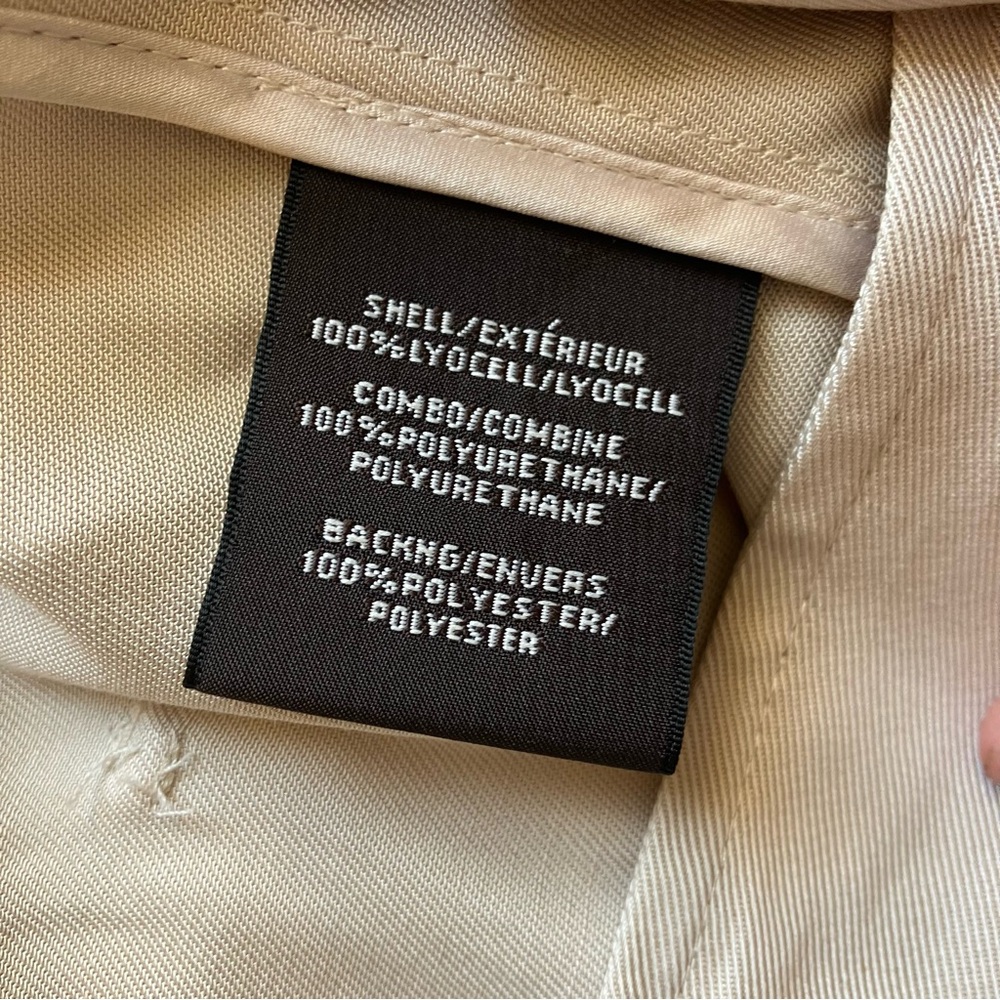 Badgley Mischka Tan / Cream Angelina Belted Trench Coat size Medium - Picture 14 of 14